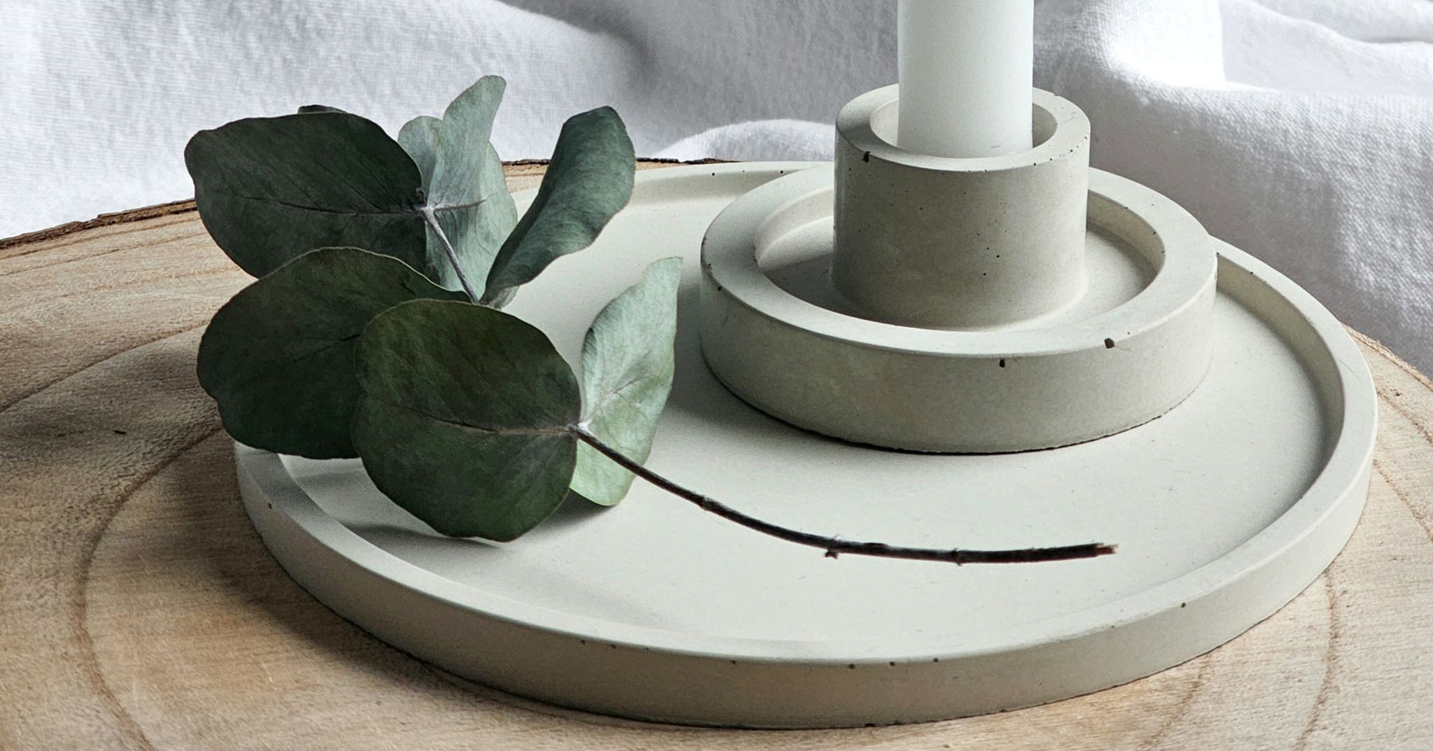 Betonový set Sofinos (tácek a svícen) - Image 3