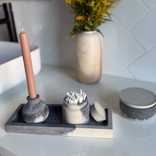 Betonový koupelnový set Lunara (4ks)